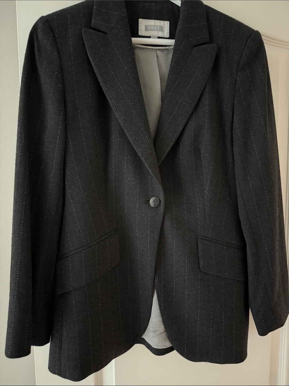 next Women's Dark Charcoal Pinstripe Blazer